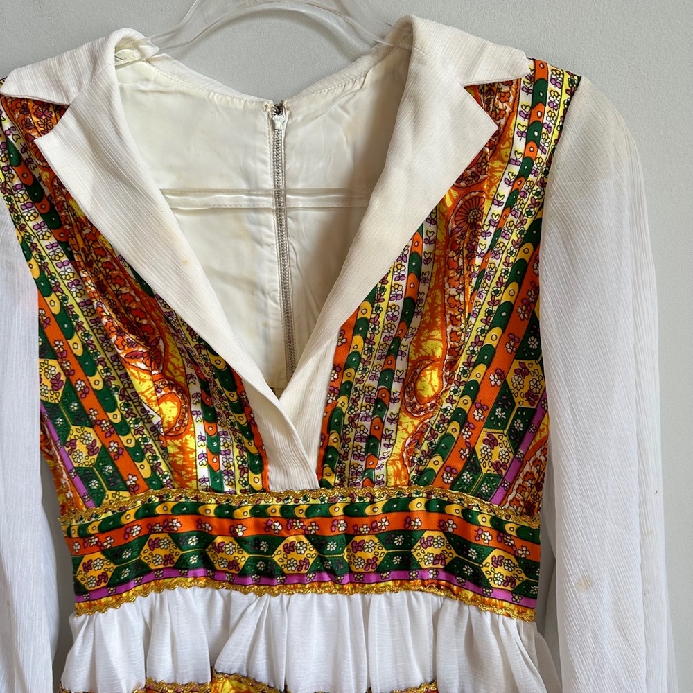 Vintage 70s Groovy Hostess Party Gown Dress - Picture 3 of 5